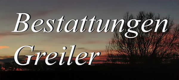 Logo Bestattungen Greiler Sonnenuntergang mit Baum